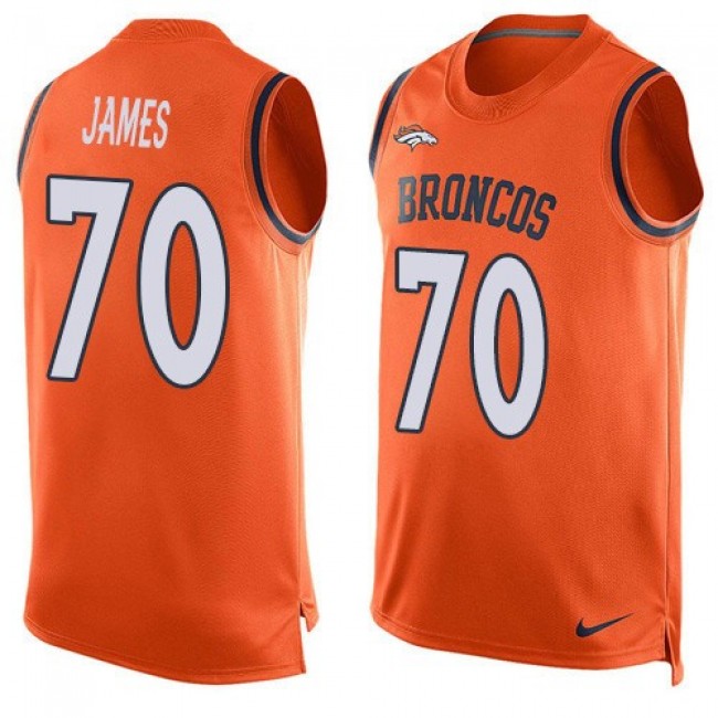 Nike Broncos #70 Ja'Wuan James Orange Team Color Men's Stitched NFL Limited Tank Top Jersey