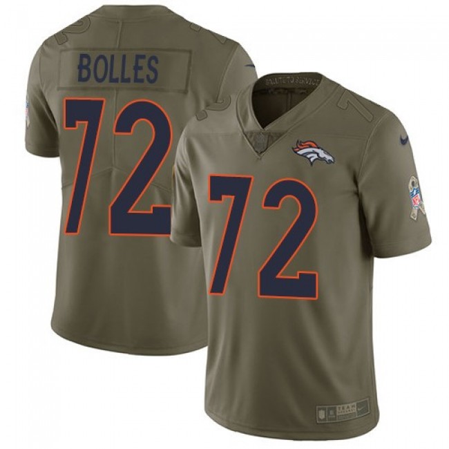 Nike Broncos #72 Garett Bolles Olive Men's Stitched NFL Limited 2017 Salute to Service Jersey