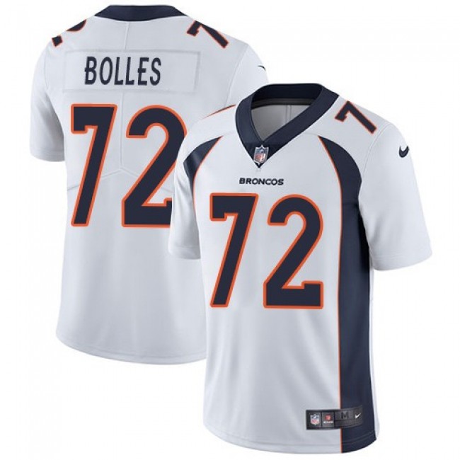 Nike Broncos #72 Garett Bolles White Men's Stitched NFL Vapor Untouchable Limited Jersey