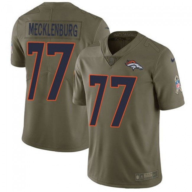 Nike Broncos #77 Karl Mecklenburg Olive Men's Stitched NFL Limited 2017 Salute to Service Jersey