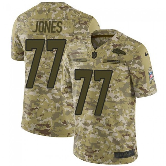 Nike Broncos #77 Sam Jones Camo Men's Stitched NFL Limited 2018 Salute To Service Jersey