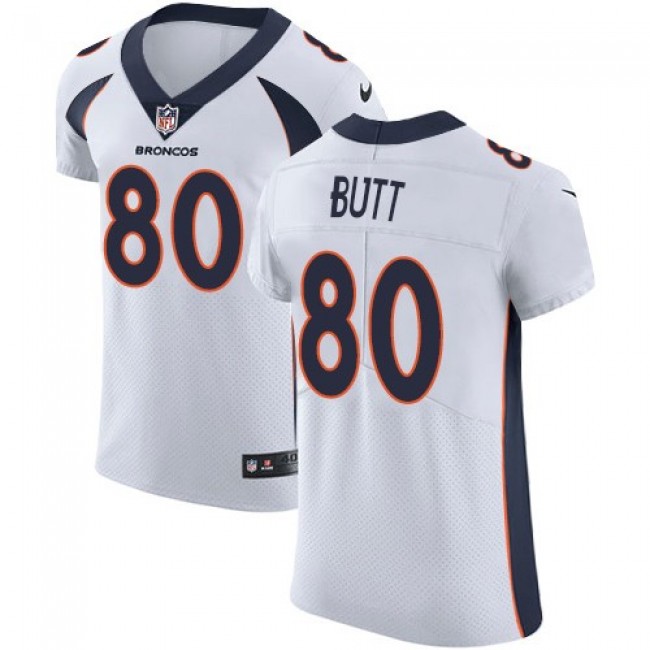 Nike Broncos #80 Jake Butt White Men's Stitched NFL Vapor Untouchable Elite Jersey