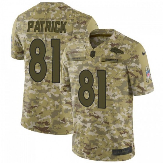 Nike Broncos #81 Tim Patrick Camo Men's Stitched NFL Limited 2018 Salute To Service Jersey
