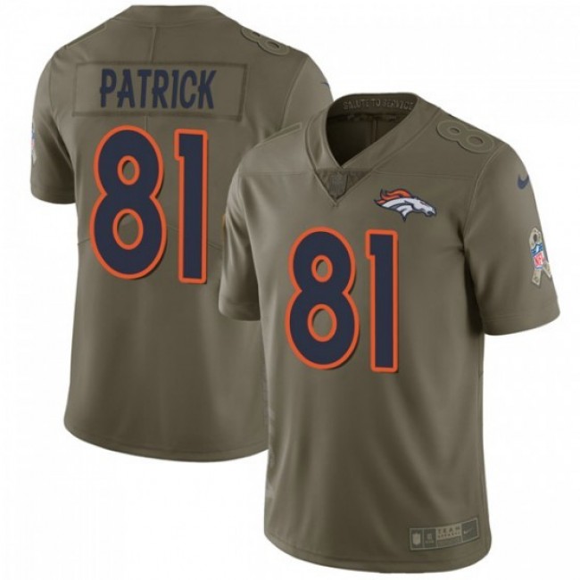 Nike Broncos #81 Tim Patrick Olive Men's Stitched NFL Limited 2017 Salute To Service Jersey