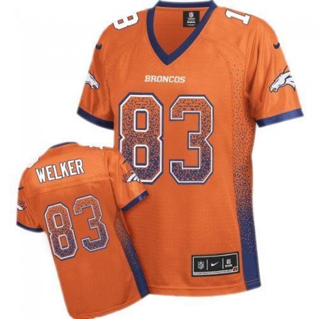 Women's Broncos #83 Wes Welker Orange Team Color Stitched NFL Elite Drift Jersey