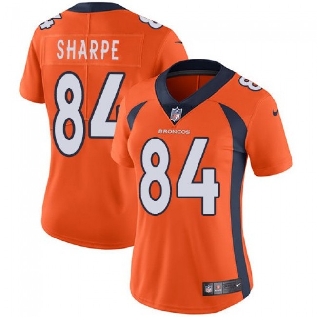 Women's Broncos #84 Shannon Sharpe Orange Team Color Stitched NFL Vapor Untouchable Limited Jersey