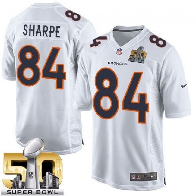 Denver Broncos #84 Shannon Sharpe White Super Bowl 50 Youth Stitched NFL Game Event Jersey
