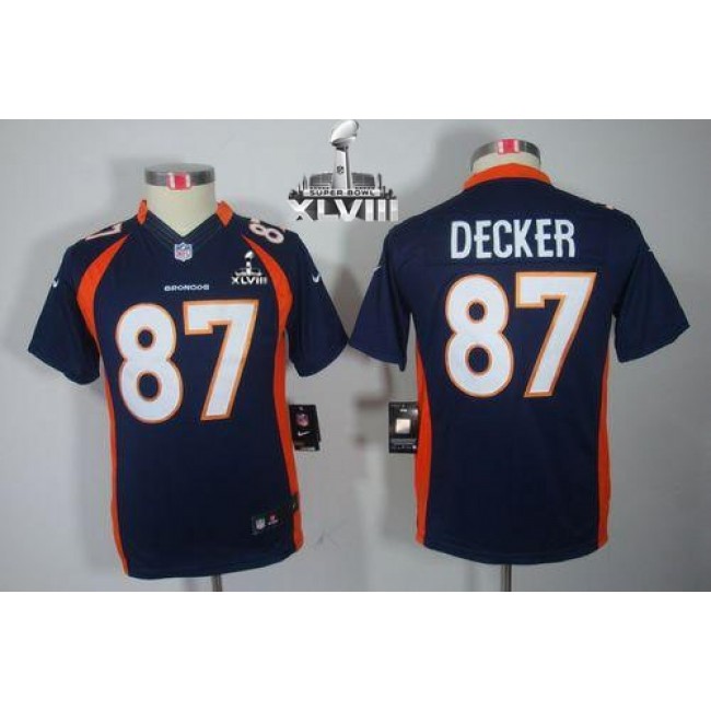 Denver Broncos #87 Eric Decker Blue Alternate Super Bowl XLVIII Youth Stitched NFL Limited Jersey