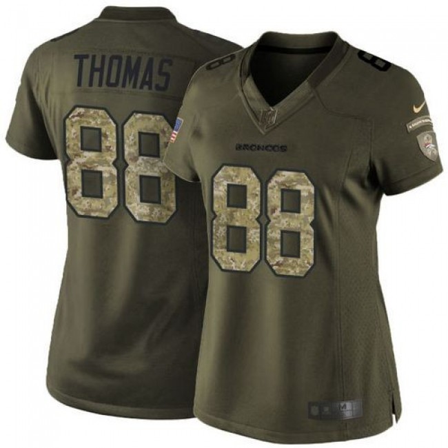 Women's Broncos #88 Demaryius Thomas Green Stitched NFL Limited Salute to Service Jersey