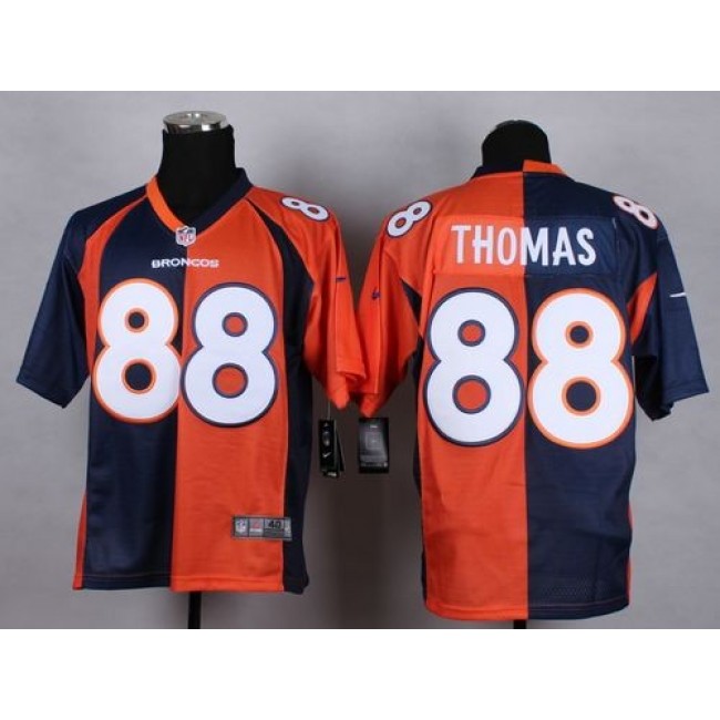 Nike Broncos #88 Demaryius Thomas Orange/Navy Blue Men's Stitched NFL Elite Split Jersey