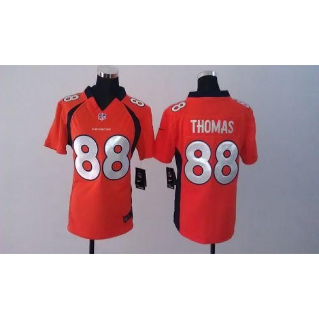 Women's Broncos #88 Demaryius Thomas Orange Team Color Stitched NFL Elite Jersey
