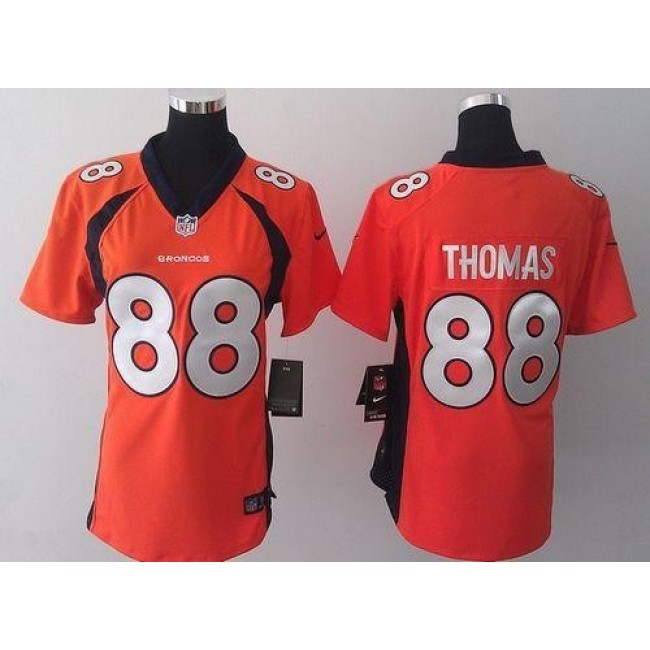 Women's Broncos #88 Demaryius Thomas Orange Team Color Stitched NFL New Elite Jersey