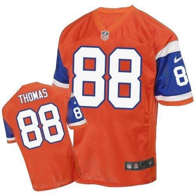 Nike Broncos #88 Demaryius Thomas Orange Throwback Men's Stitched NFL Elite Jersey