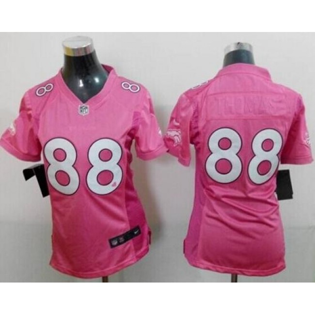 Women's Broncos #88 Demaryius Thomas Pink Be Luv'd Stitched NFL New Elite Jersey
