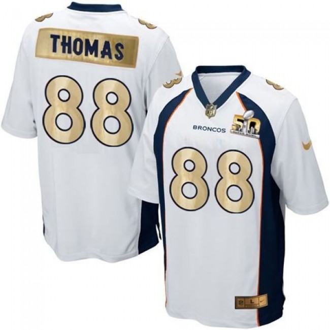 Nike Broncos #88 Demaryius Thomas White Men's Stitched NFL Game Super Bowl 50 Collection Jersey