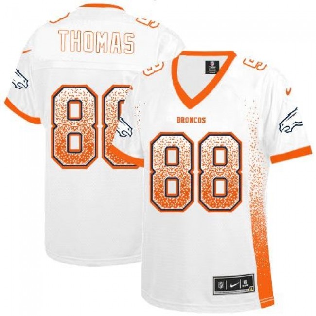 Women's Broncos #88 Demaryius Thomas White Stitched NFL Elite Drift Jersey