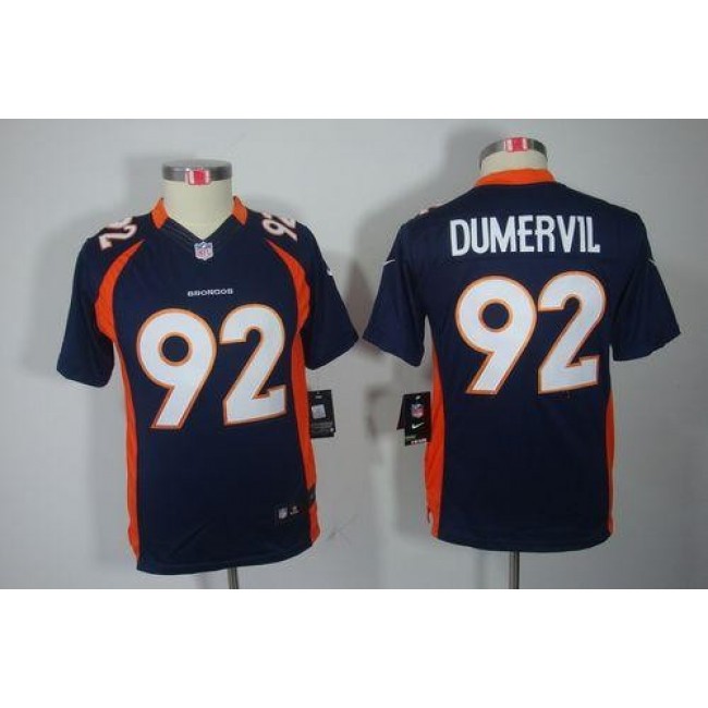 Denver Broncos #92 Elvis Dumervil Blue Alternate Youth Stitched NFL Limited Jersey