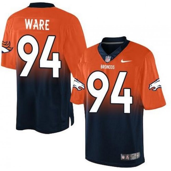Nike Broncos #94 DeMarcus Ware Orange/Navy Blue Men's Stitched NFL Elite Fadeaway Fashion Jersey