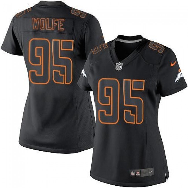 Women's Broncos #95 Derek Wolfe Black Impact Stitched NFL Limited Jersey