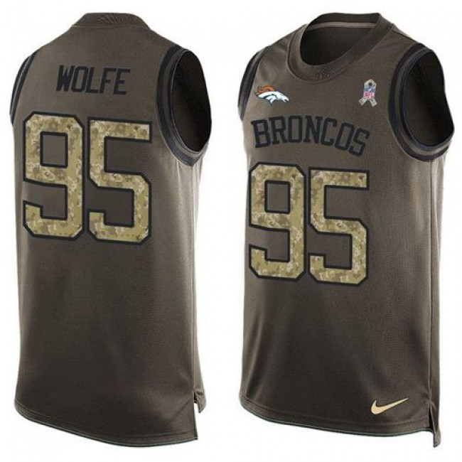 Nike Broncos #95 Derek Wolfe Green Men's Stitched NFL Limited Salute To Service Tank Top Jersey