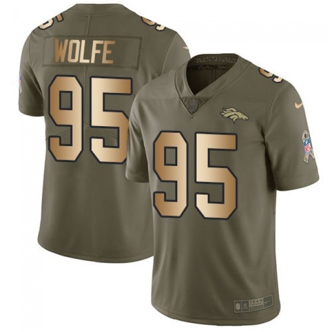 Nike Broncos #95 Derek Wolfe Olive/Gold Men's Stitched NFL Limited 2017 Salute To Service Jersey