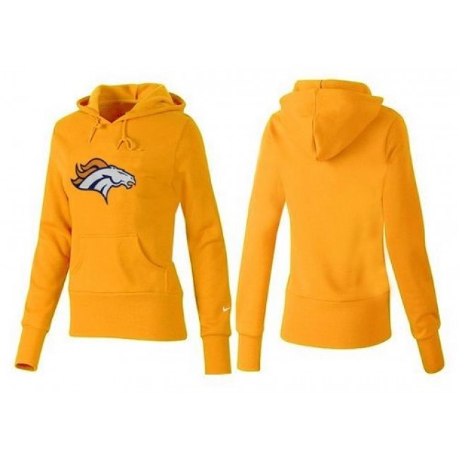 Women's Denver Broncos Logo Pullover Hoodie Yellow Jersey