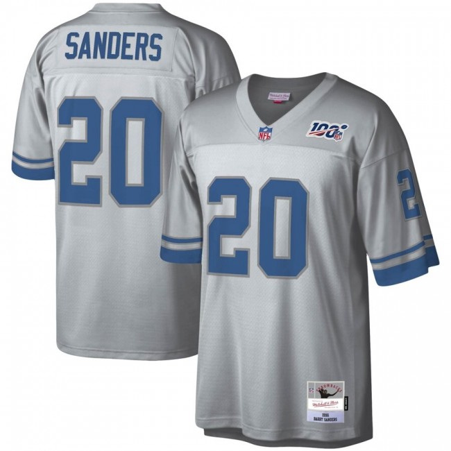 Detroit Lions #20 Barry Sanders Mitchell & Ness NFL 100 Retired Player Platinum Jersey