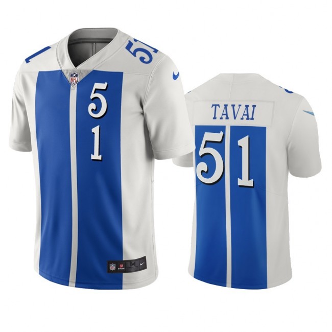 Detroit Lions #51 Jahlani Tavai White Blue Vapor Limited City Edition NFL Jersey