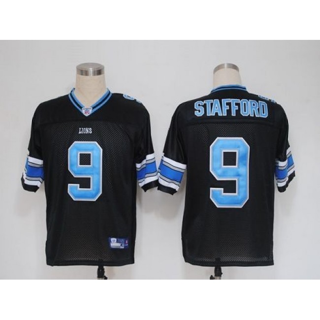 Lions #9 Matthew Stafford Black Stitched NFL Jersey