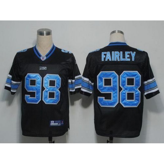 Lions #98 Nick Fairley Black Stitched NFL Jersey