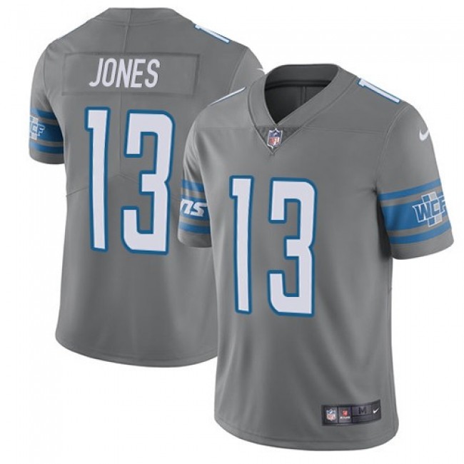 Detroit Lions #13 T.J. Jones Gray Youth Stitched NFL Limited Rush Jersey