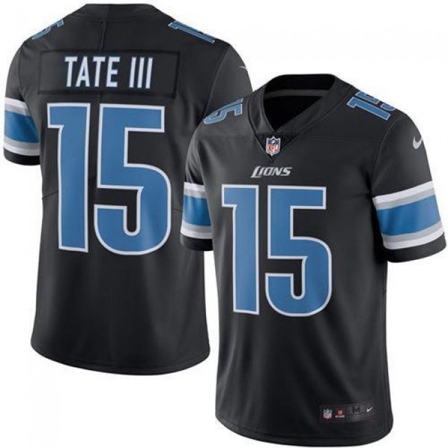 Detroit Lions #15 Golden Tate III Black Youth Stitched NFL Limited Rush Jersey