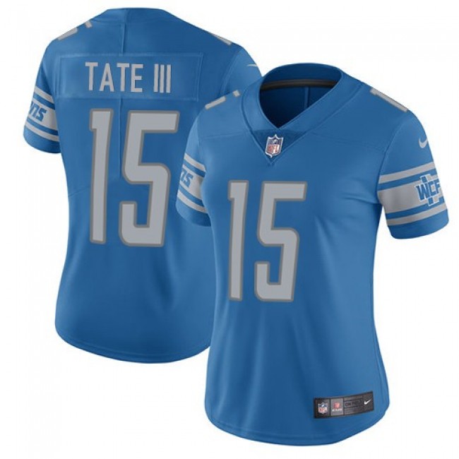 Women's Lions #15 Golden Tate III Light Blue Team Color Stitched NFL Vapor Untouchable Limited Jersey
