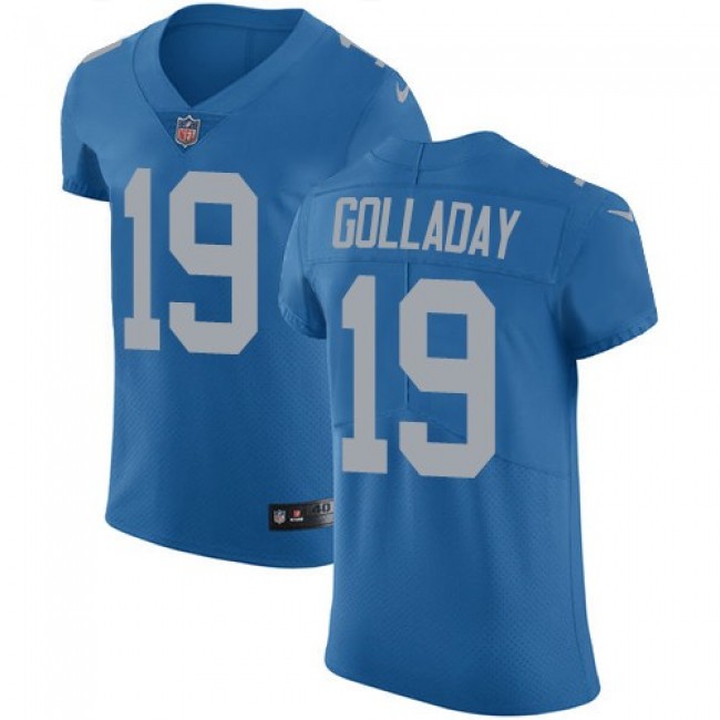 Nike Lions #19 Kenny Golladay Blue Throwback Men's Stitched NFL Vapor Untouchable Elite Jersey
