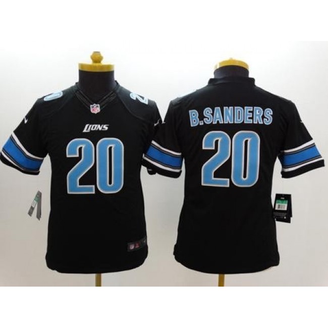 Detroit Lions #20 Barry Sanders Black Alternate Youth Stitched NFL Limited Jersey