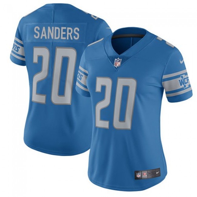 Women's Lions #20 Barry Sanders Light Blue Team Color Stitched NFL Vapor Untouchable Limited Jersey