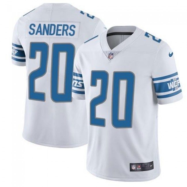 Nike Lions #20 Barry Sanders White Men's Stitched NFL Vapor Untouchable Limited Jersey
