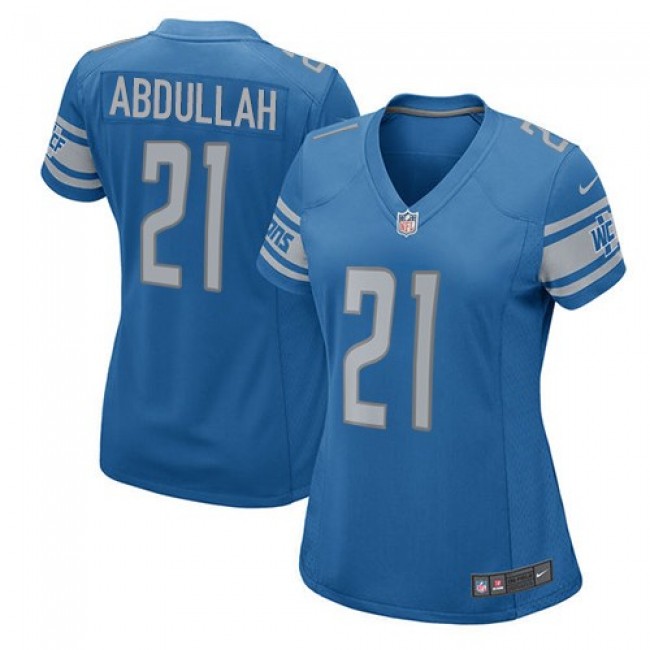 Women's Lions #21 Ameer Abdullah Light Blue Team Color Stitched NFL Elite Jersey