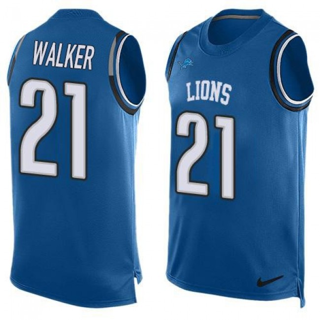 Nike Lions #21 Tracy Walker Blue Team Color Men's Stitched NFL Limited Tank Top Jersey
