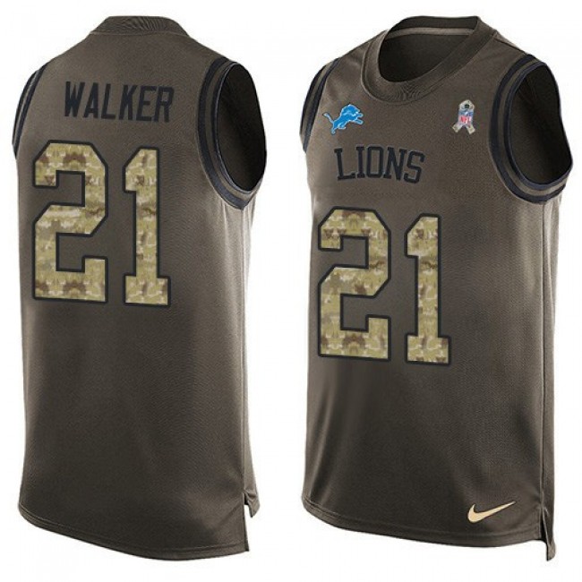 Nike Lions #21 Tracy Walker Green Men's Stitched NFL Limited Salute To Service Tank Top Jersey