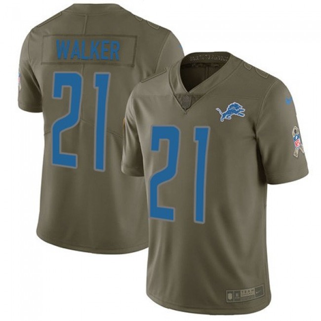 Nike Lions #21 Tracy Walker Olive Men's Stitched NFL Limited 2017 Salute to Service Jersey