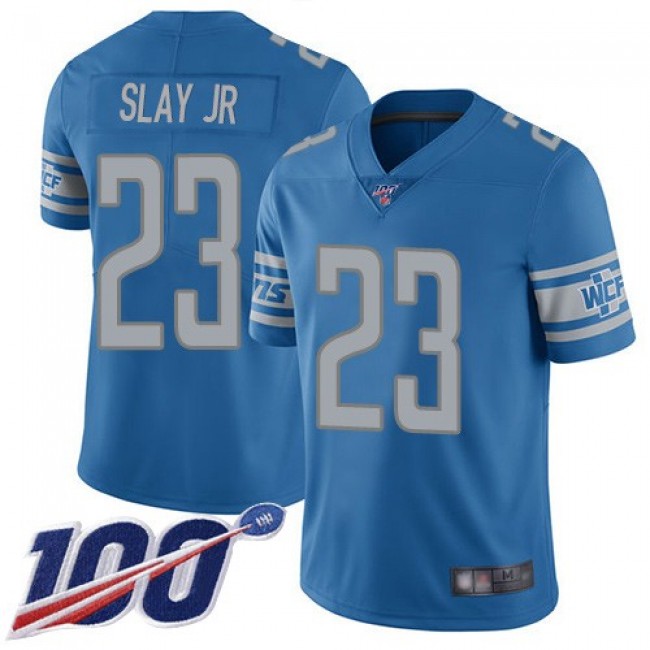 Nike Lions #23 Darius Slay Jr Blue Team Color Men's Stitched NFL 100th Season Vapor Limited Jersey