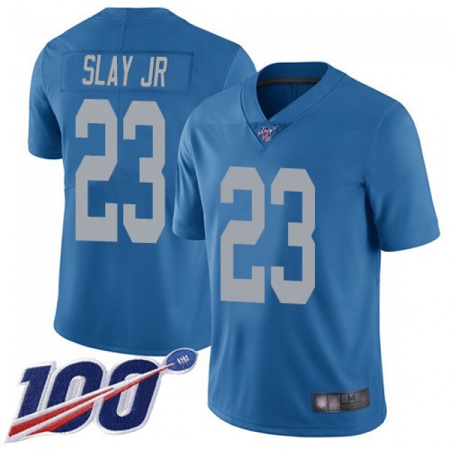 Nike Lions #23 Darius Slay Jr Blue Throwback Men's Stitched NFL 100th Season Vapor Limited Jersey