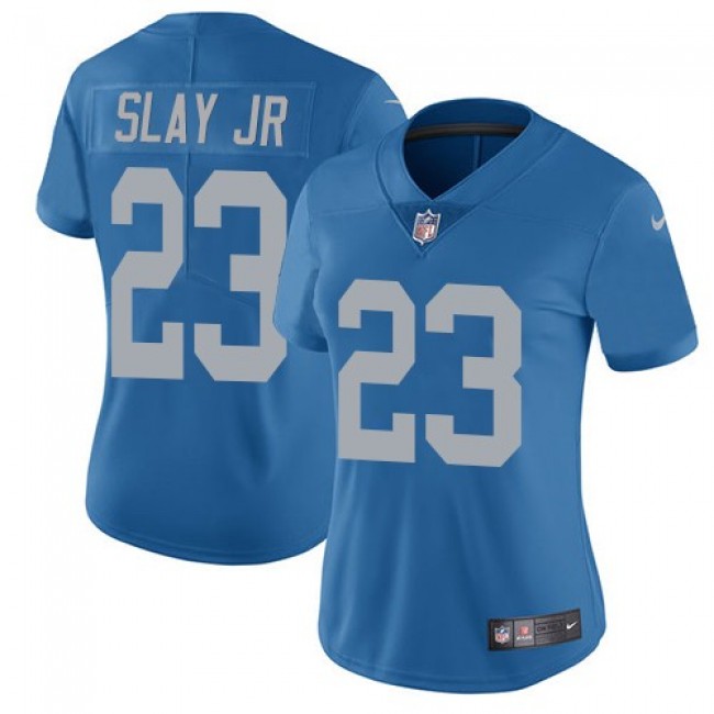Women's Lions #23 Darius Slay Jr Blue Throwback Stitched NFL Vapor Untouchable Limited Jersey