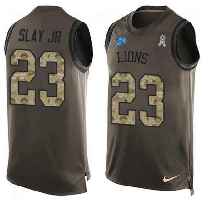 Nike Lions #23 Darius Slay Jr Green Men's Stitched NFL Limited Salute To Service Tank Top Jersey