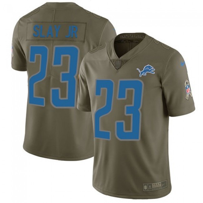 Detroit Lions #23 Darius Slay Jr Olive Youth Stitched NFL Limited 2017 Salute to Service Jersey