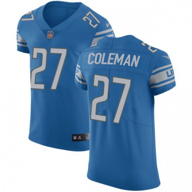 Nike Lions #27 Justin Coleman Blue Team Color Men's Stitched NFL Vapor Untouchable Elite Jersey