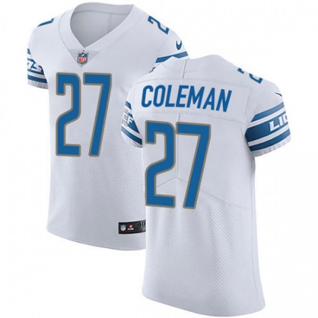 Nike Lions #27 Justin Coleman White Men's Stitched NFL Vapor Untouchable Elite Jersey