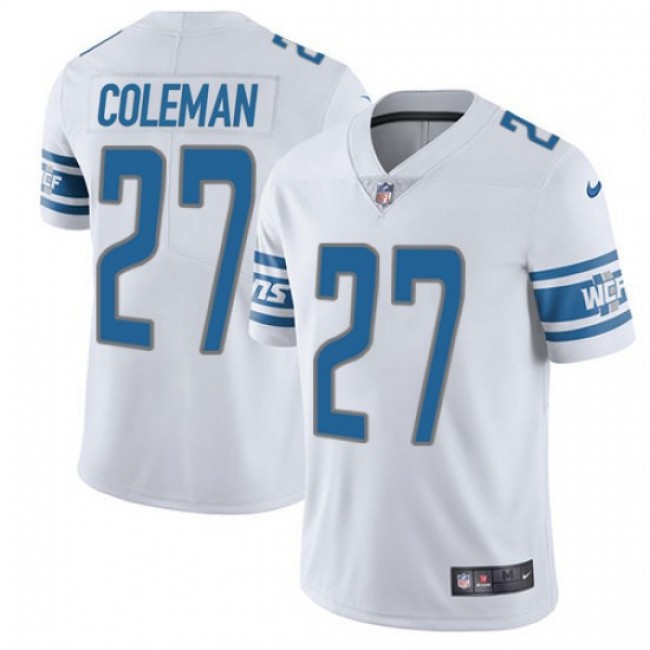 Nike Lions #27 Justin Coleman White Men's Stitched NFL Vapor Untouchable Limited Jersey
