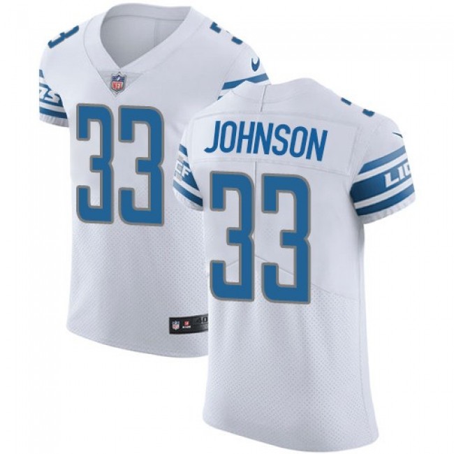 Nike Lions #33 Kerryon Johnson White Men's Stitched NFL Vapor Untouchable Elite Jersey
